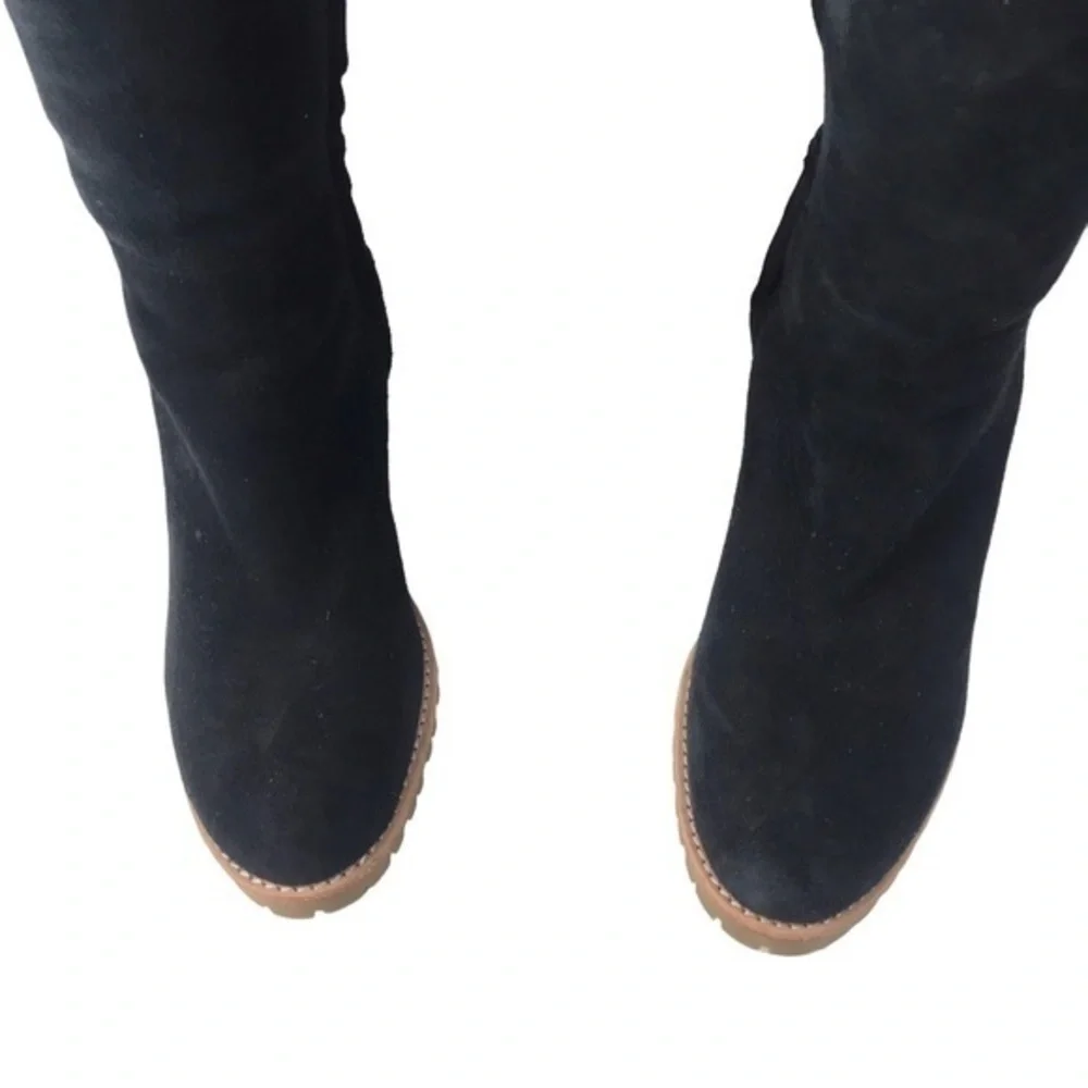 Coach Kelly Black Suede Double Shearing boots size 7B